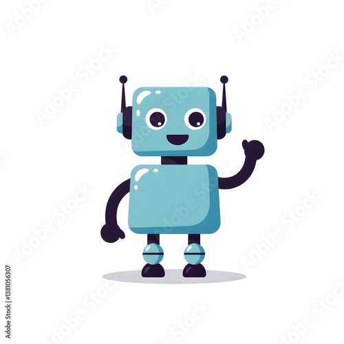 Funny cartoon AI Robot.