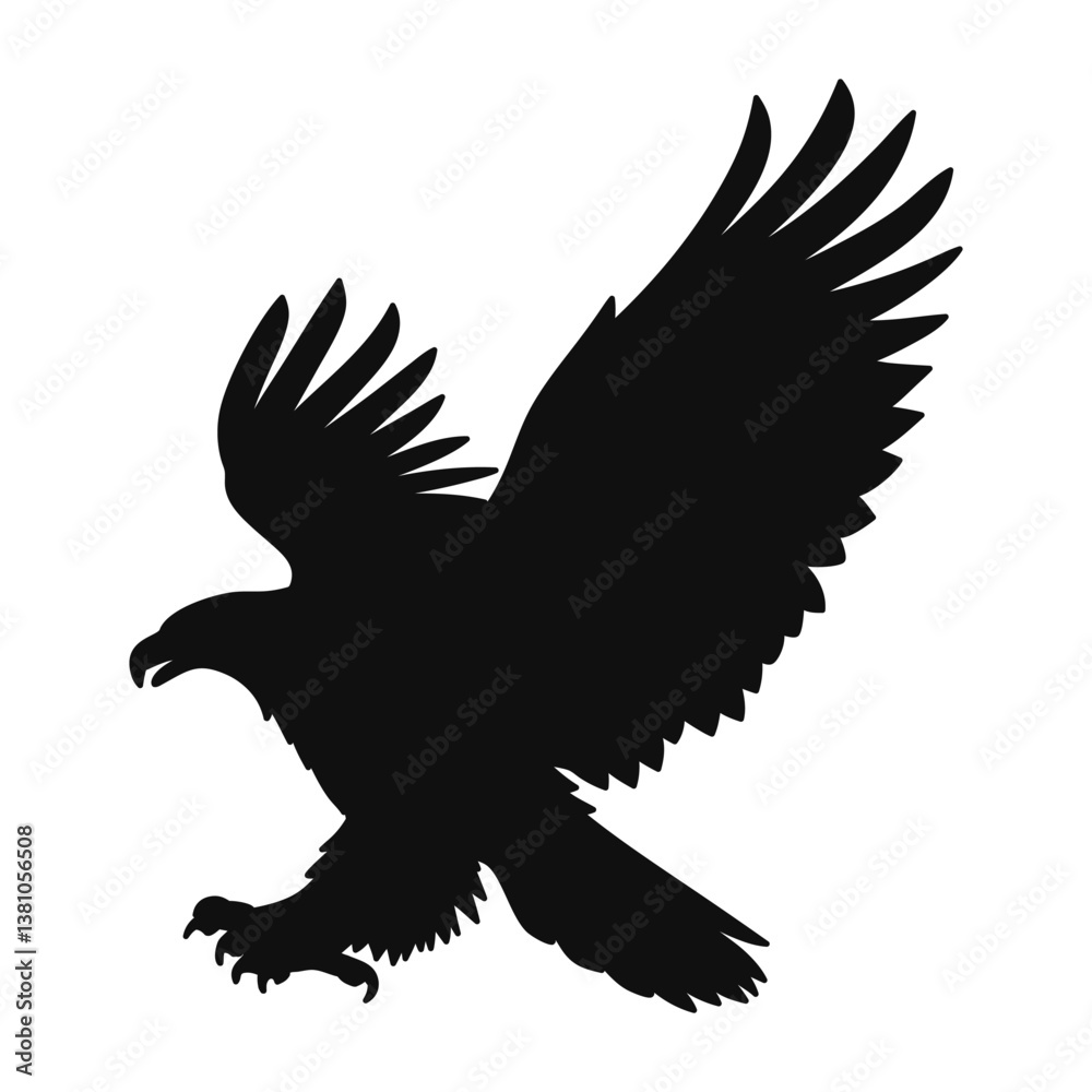 Obraz premium Eagle silhouette vector art black