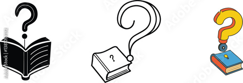 Mysterious Books Question Marks, Open Books, Unanswered Queries