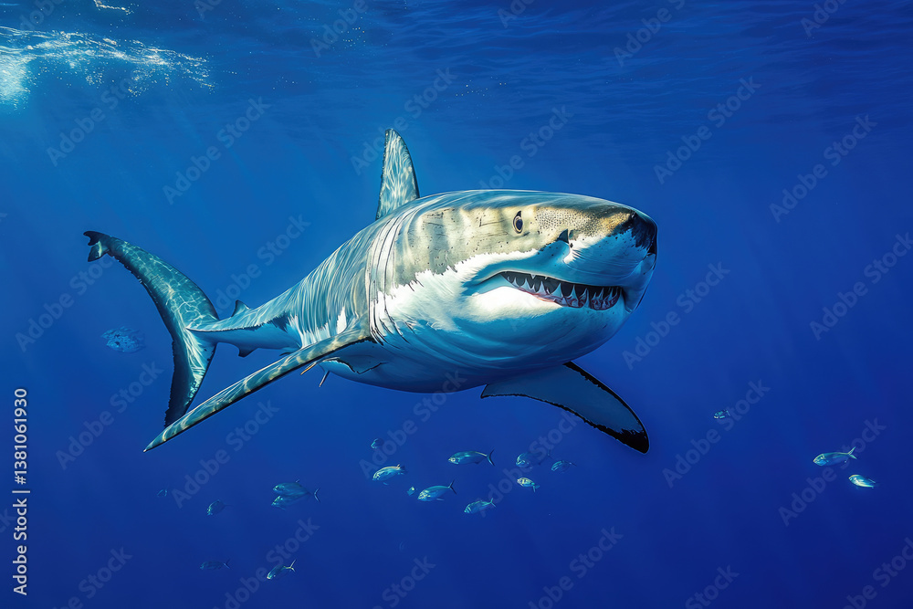 Fototapeta premium Great White Shark on transparent background