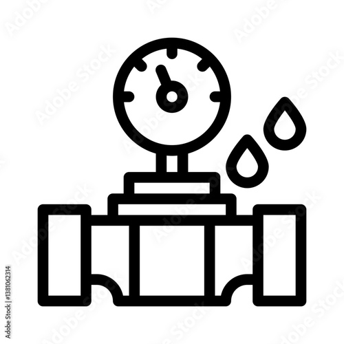 water meter line icon