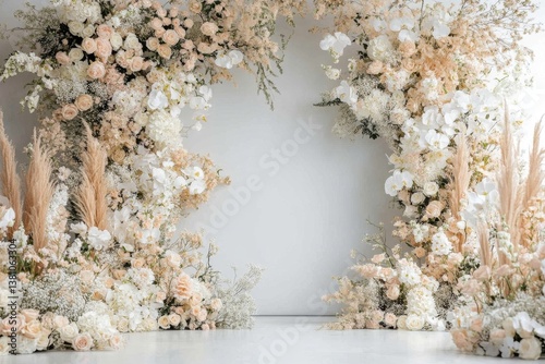 Elegant floral archway for wedding ceremony