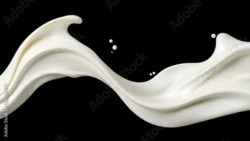white milk wave splash isolated on black