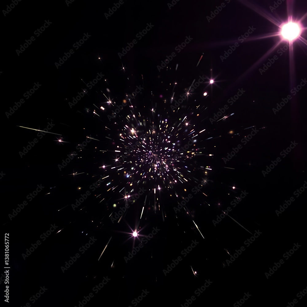 Fototapeta premium Pink small glittery background on dark