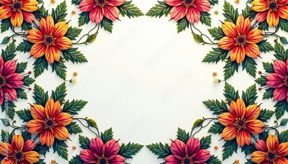 Intricate floral motif within a repeating hexagonal grid, spring, flower, wallpaper
