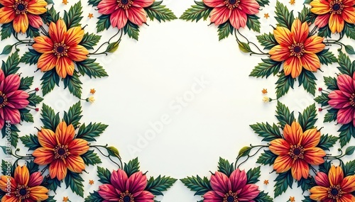 Obraz na płótnie Intricate floral motif within a repeating hexagonal grid, spring, flower, wallpaper w salonie