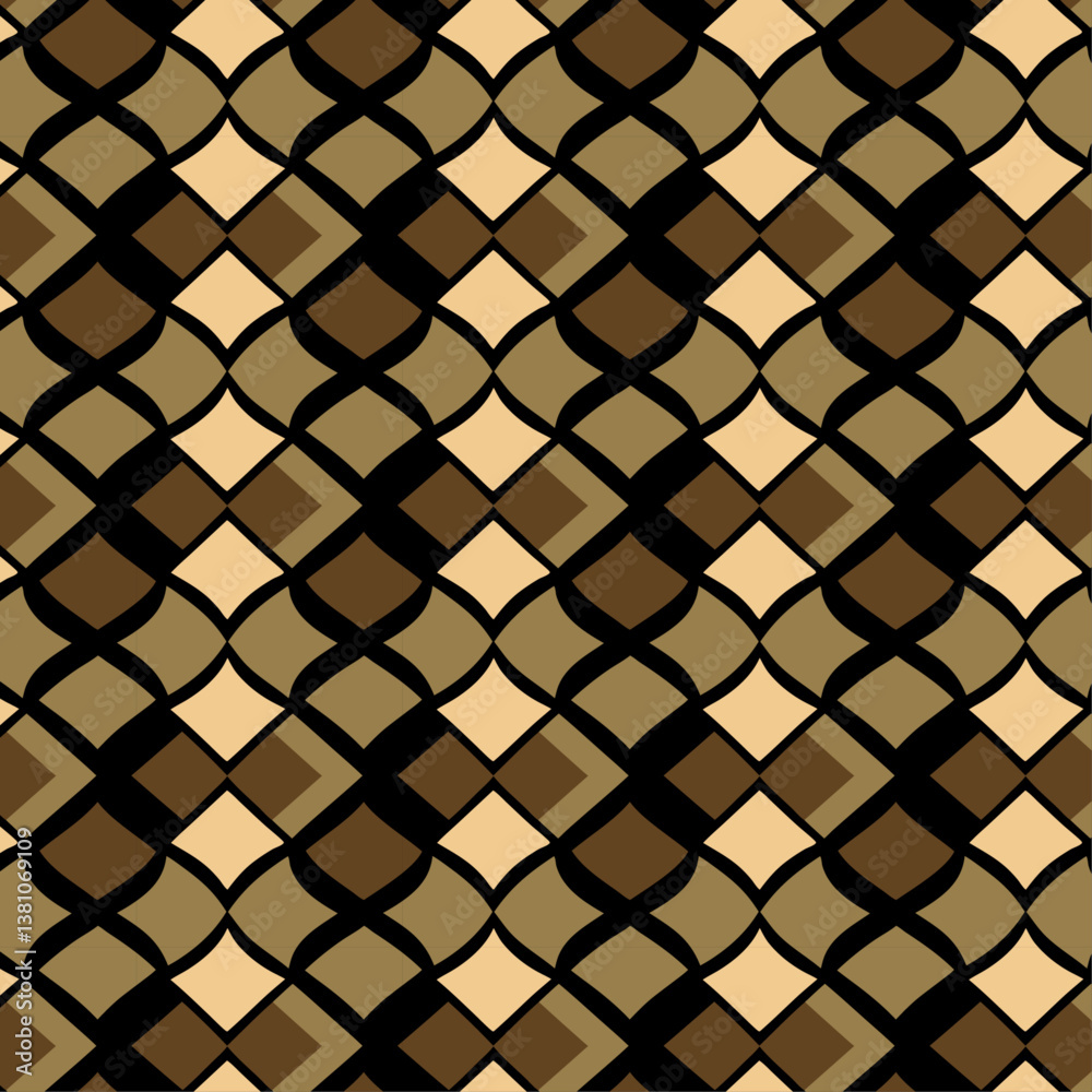 Naklejka premium Seamless Geometric Diamond Pattern in Earthy Tones for Textiles and Decor