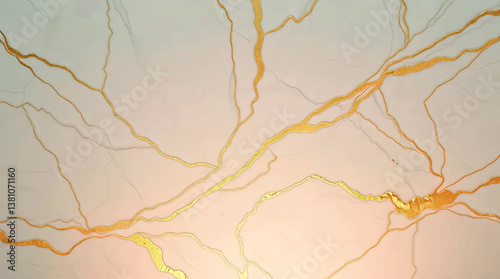 Gray Marble Texture with Gold Veins, Abstract Pattern for Elegant Backgrounds and Luxurious Design Applications.