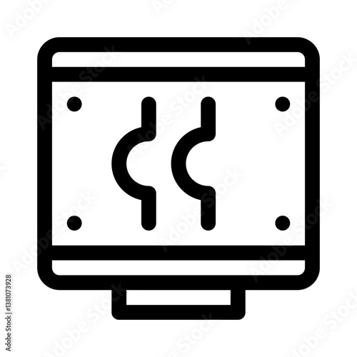 slippery road line icon