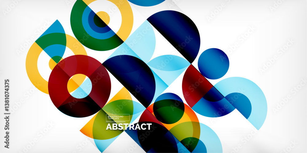 Colorful overlapping circles create dynamic composition. Bright hues blend, forming modern abstract design. Shapes suggest movement, energy, visual interest. Colorful overlapping circles create dynamic composition. Bright hues blend, forming modern abstract design. Shapes suggest movement, energy, visual interest.