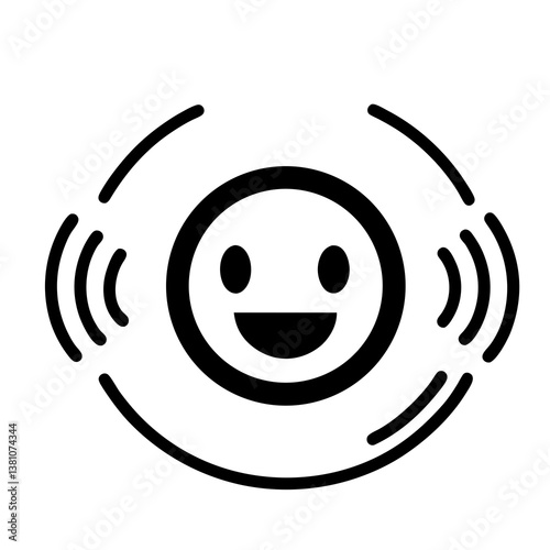 Smiley face icon vector illustration with communication and technology theme