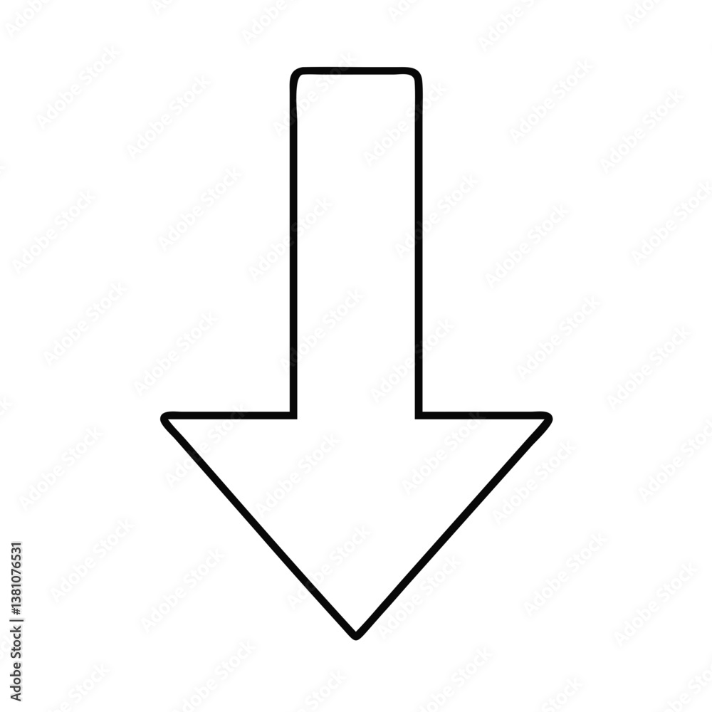 Down arrow icon representing download and navigation on digital devices
Down arrow icon representing download and navigation on digital devices