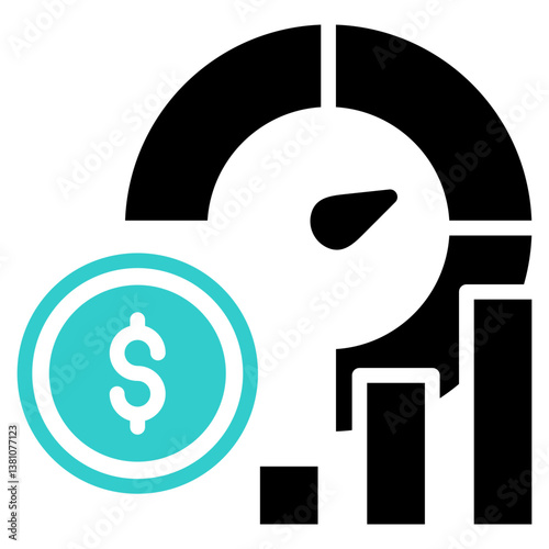 Solvency Icon Financial Projection and Management Glyph Dual Tone Design Vector Concept