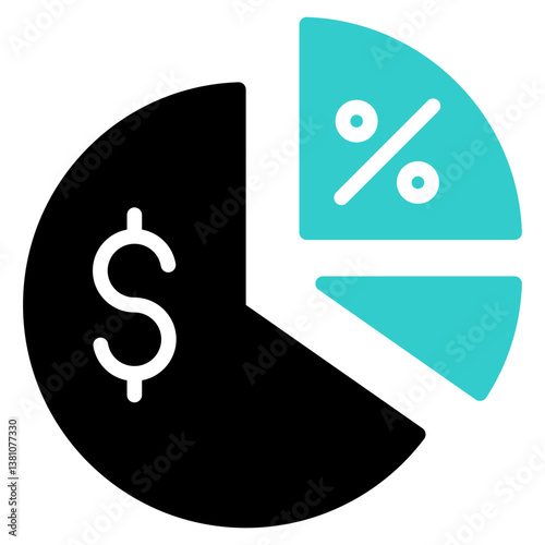 Dividend Icon Financial Projection and Management Glyph Dual Tone Design Vector Concept