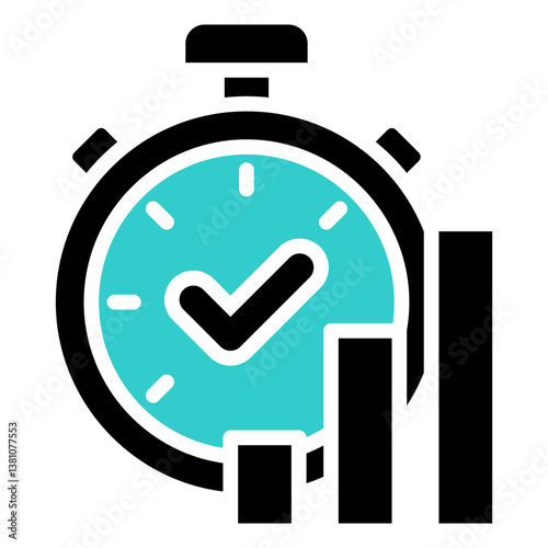 Performance Icon Financial Projection and Management Glyph Dual Tone Design Vector Concept