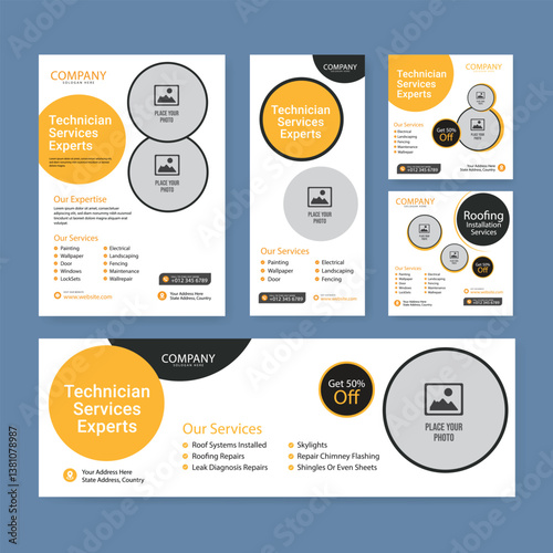 Electrician service social media post or poster template, The Best Electrical Contractor service, Home Appliance Repair Service flyer or poster design