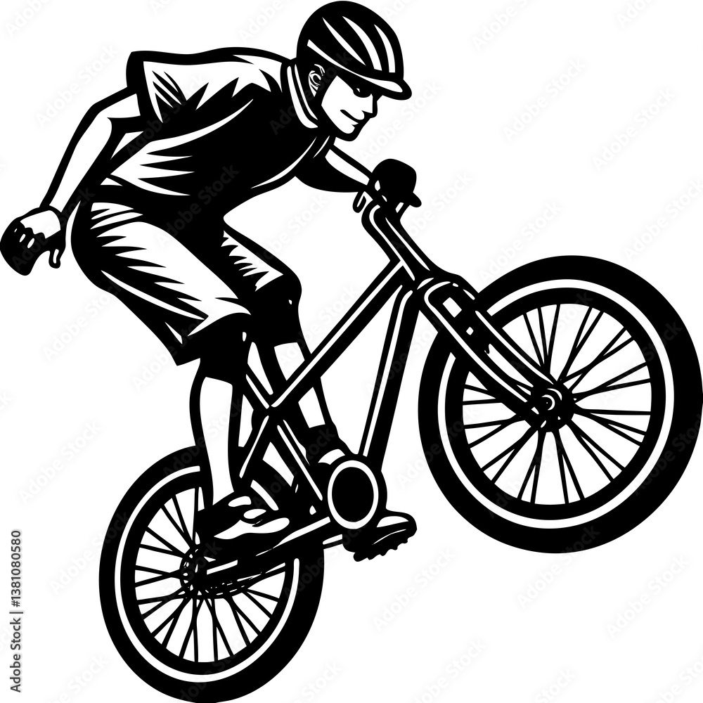 Naklejka premium silhouette of a cyclist