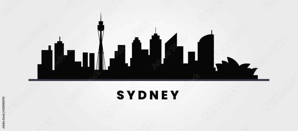 Fototapeta premium Flat design Sydney skyline silhouette vector