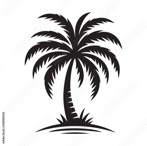 Palm tree silhouettes vector illustration.