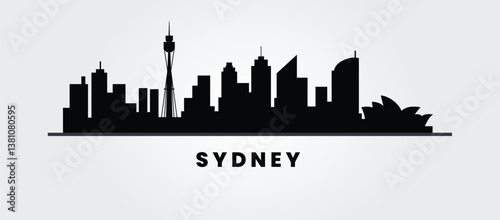 Flat design Sydney skyline silhouette vector