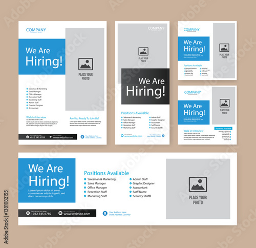 We are hiring recruitment open job vacancy design vector social media post banner template or web banner.