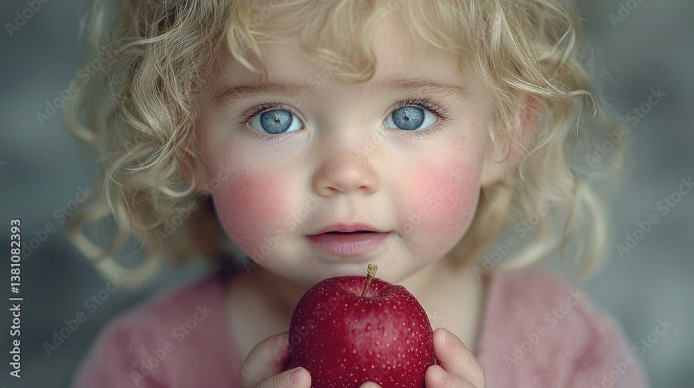Portrait of a Toddler with an Apple Portrait of a Toddler with an Apple