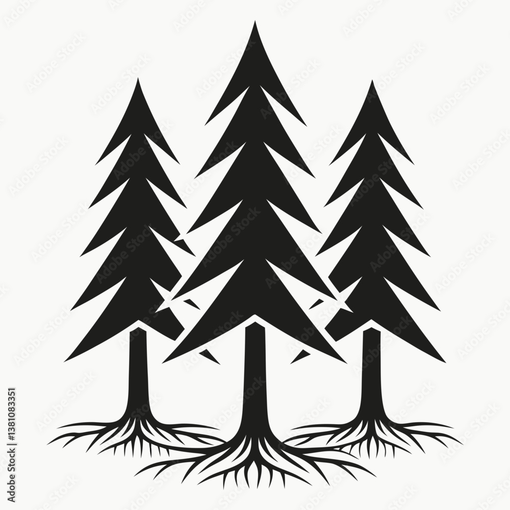 Obraz premium set of trees vector