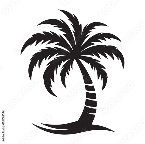 Palm tree silhouettes vector illustration.