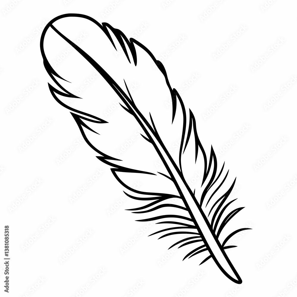 Obraz premium vector illustration of feather