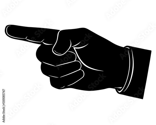 Pointing with Finger silhouette vector illustration