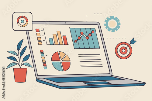 Project management, planning for software development, resources and budget planning, project schedule diagram, Gantt chart for work deadline concept, computer laptop with project management software.