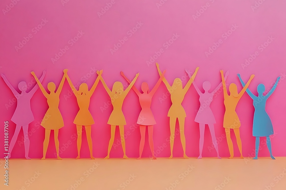 Fototapeta premium Colorful Women Celebrating Unity and Success
