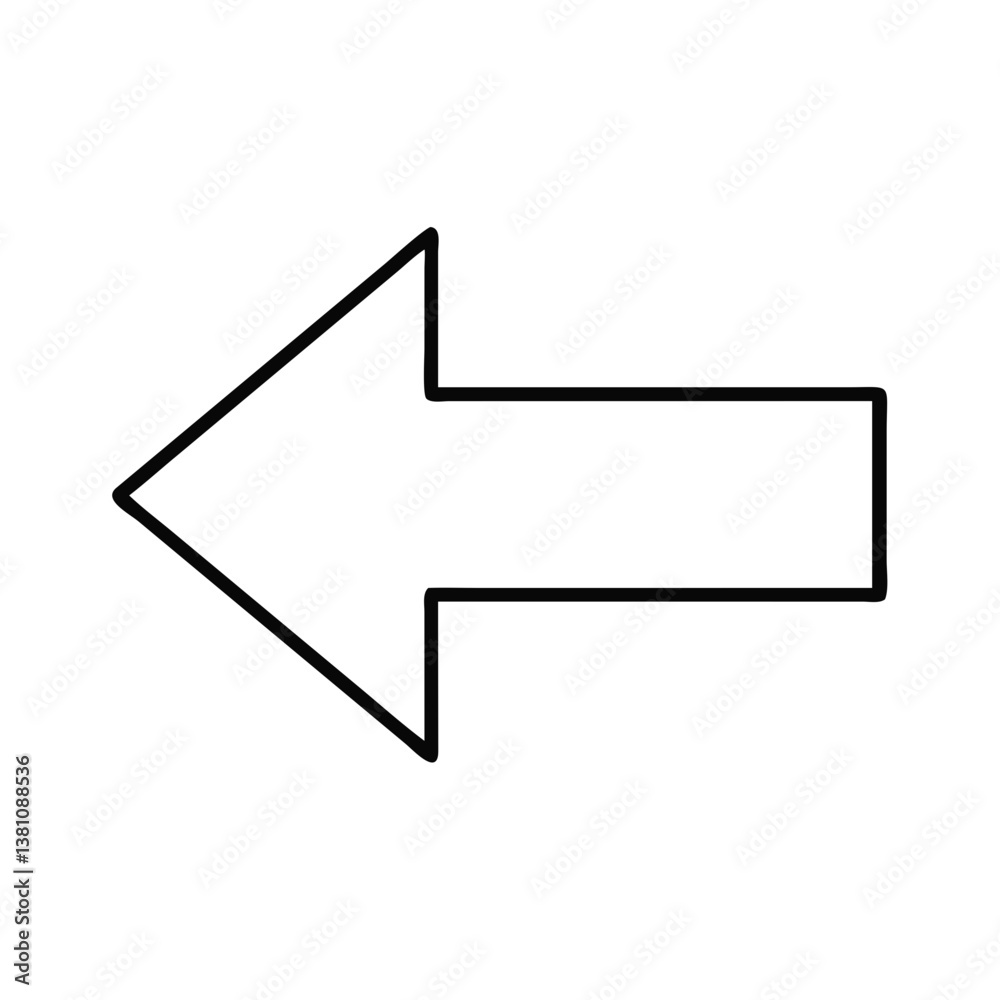 Left arrow icon representing navigation and control on media devices Left arrow icon representing navigation and control on media devices
