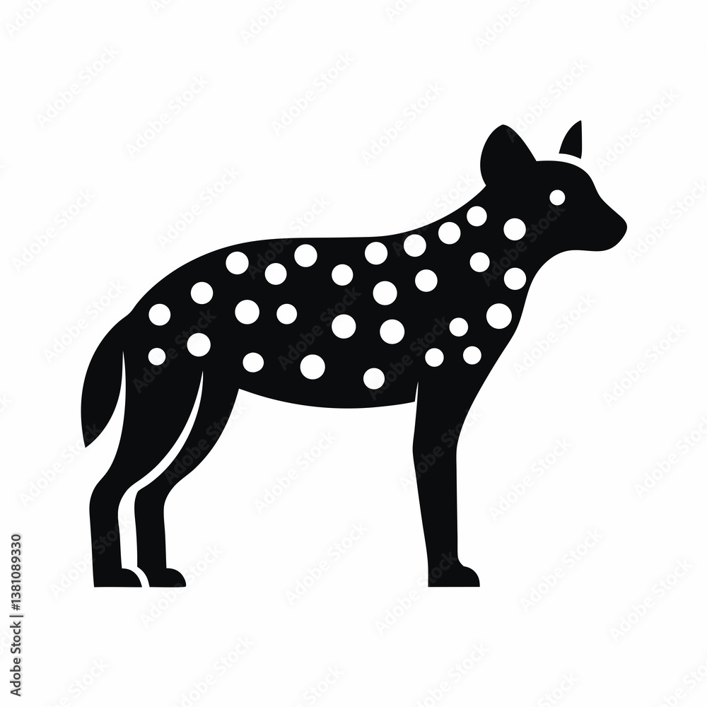 Fototapeta premium Spotted Hyena icon silhouette vector illustration