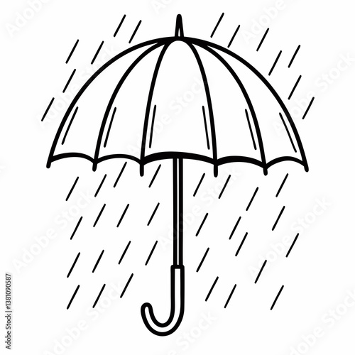 umbrella and rain drops