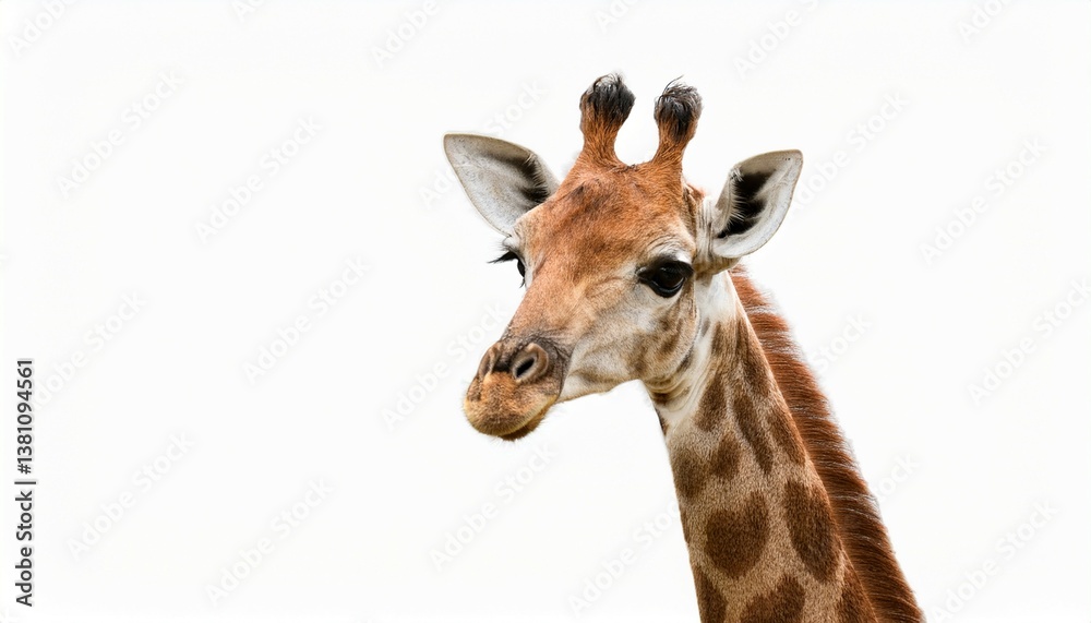 Fototapeta premium very cute little giraffe isolated on white background