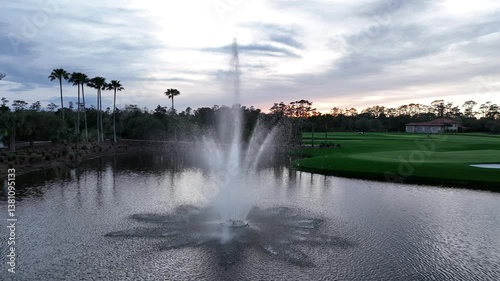 TPC Sawgrass Home of the Players Championship PGA Tour Golf Stadium Course Club Field House Summer Sunset Night Aerial 4K