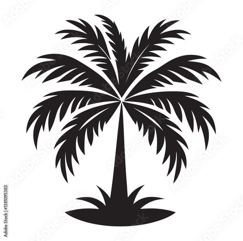 Palm tree silhouettes vector illustration.