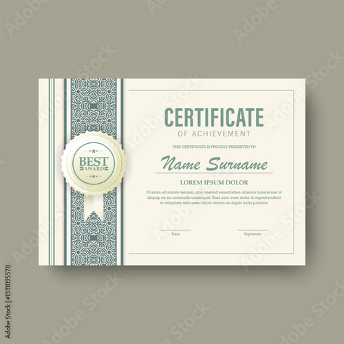 Classic certificate of achievement award template