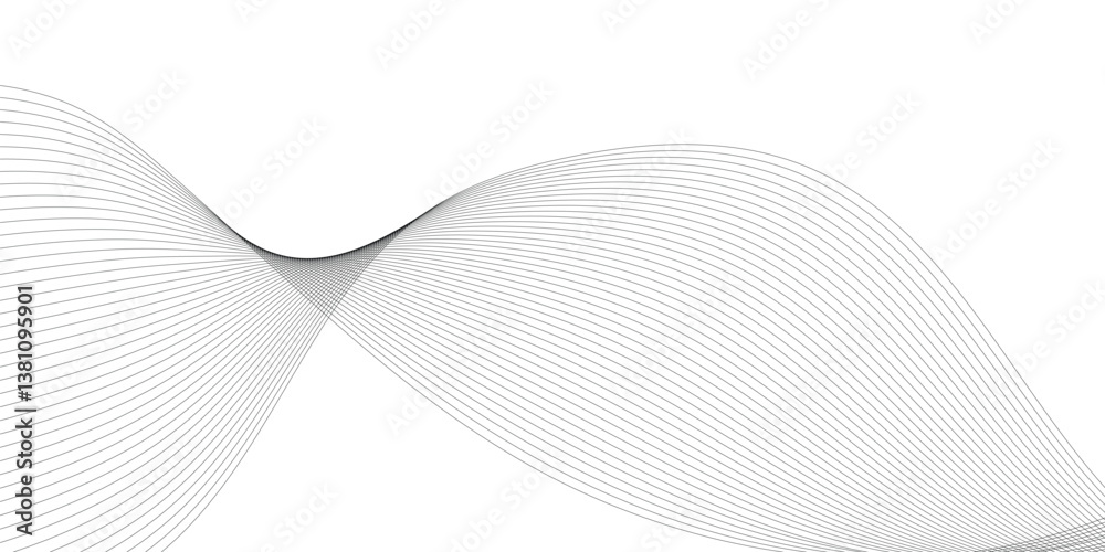 Thin wavy curve line vector background. Curve wave seamless pattern background. Black and grey wave curve lines motion vector background. Thin wavy curve line vector background. Curve wave seamless pattern background. Black and grey wave curve lines motion vector background.