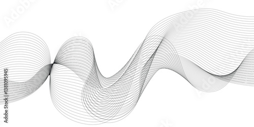 Abstract white and grey geometric smoky blend liens background. Gray and white abstract technology wavy curve lines background. Vector illustration.
