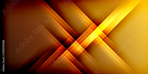 Bright orange lines intersect creating dynamic abstract composition. Warm tones dominate, with gradients suggesting depth. Modern design, vibrant, energetic.
