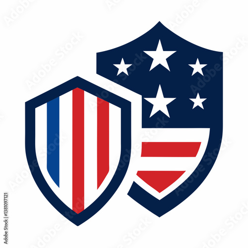 USA flag-inspired modern shield designs for 4th of July-themed artwork, apparel, and social media posts. Free Download USA flag-inspired modern shield designs for 4th of July-themed artwork, apparel, and social media posts. - GFXLoad
