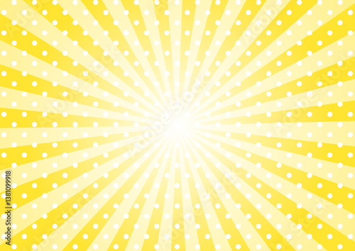 ポップな黄色の集中線