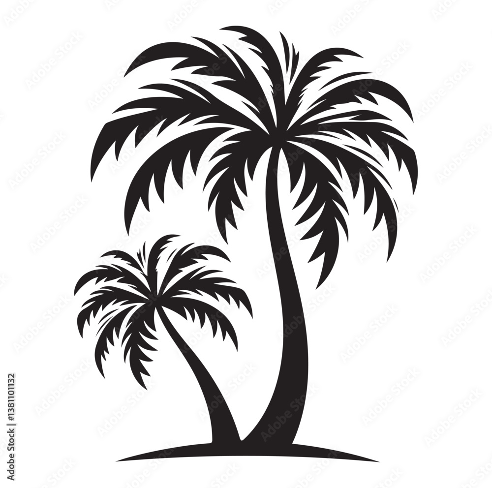 Fototapeta premium Palm tree silhouettes vector illustration.
