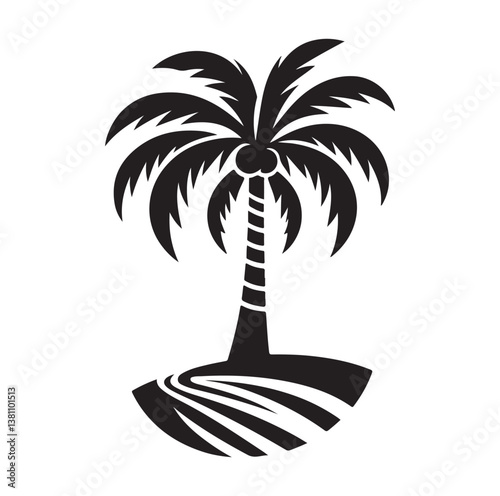 Palm tree silhouettes vector illustration.