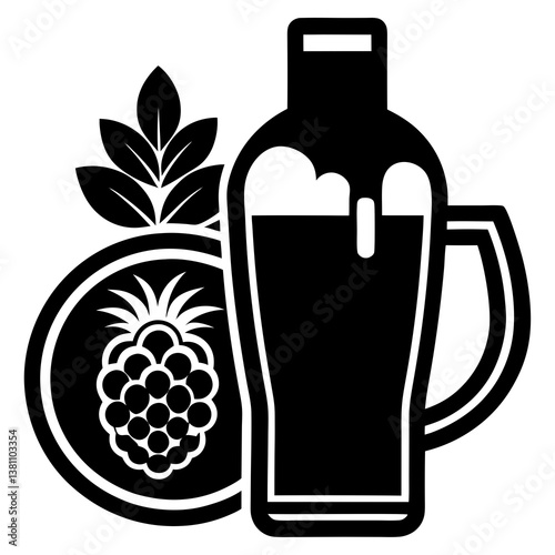 bottle and glass of juice