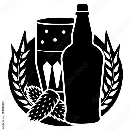 bottle and glass of juice