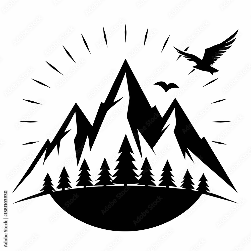 Obraz premium mountain icon set