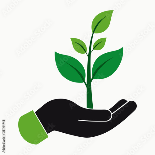 hand holding a plant